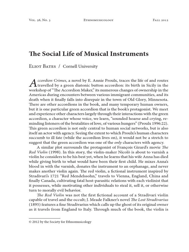 Social Life of Musical Instruments | PDF