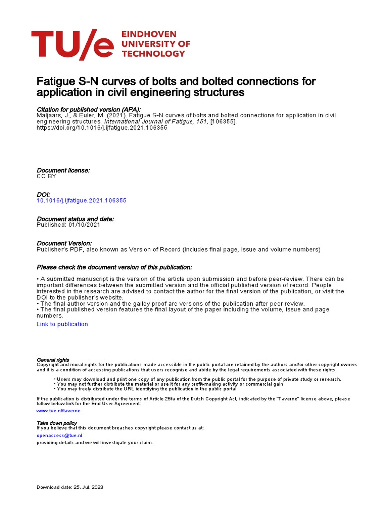 Fatigue S N Curve Pdf Fatigue Material Strength Of Materials
