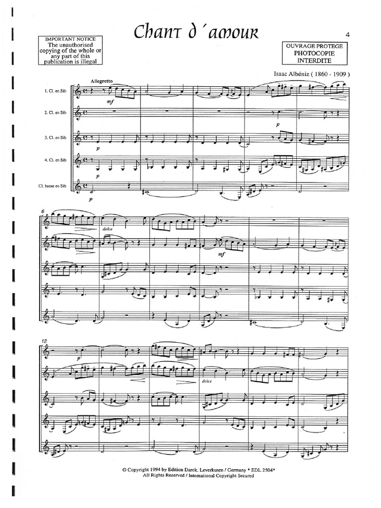 Chant D Amour Pdf