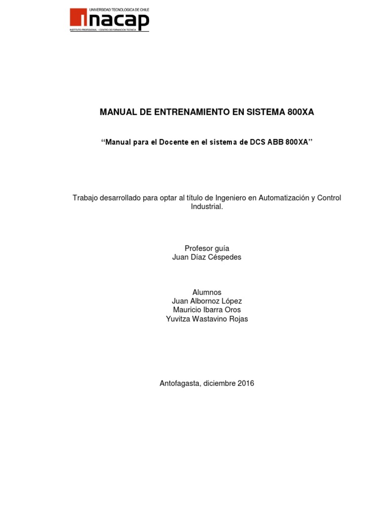 Manual de Entrenamiento ABB 800XA | PDF | Programación | Programa de ...