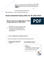 Hindu Undivided Family (HUF) For AY 2022-2023 - Income Tax Department