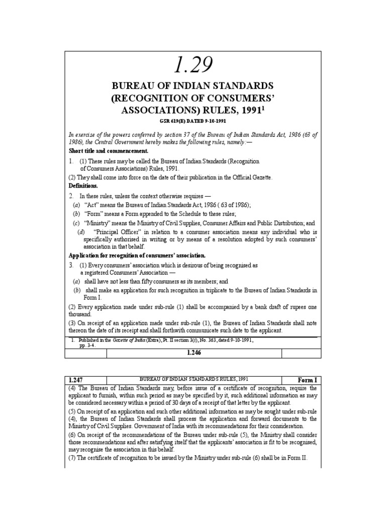List Of Indian Standards For Safety