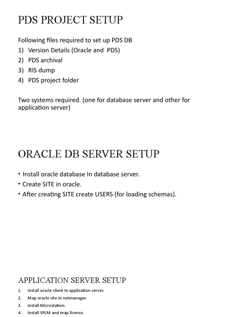 PDS Database and Application Setup Guide | PDF
