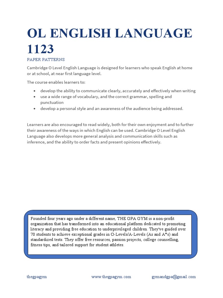 Caie English 1123