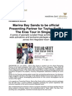 Marina Bay Sands To Be Official Presenting Partner For Taylor Swift The Eras Tour in Singapore