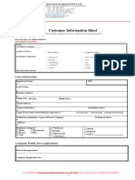 SWISSDELIDAVAO - Customer Informatiion Sheet
