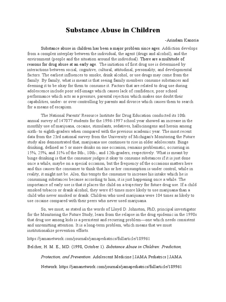 Substance Abuse Trends in Children | PDF | Substance Abuse | Cannabis ...