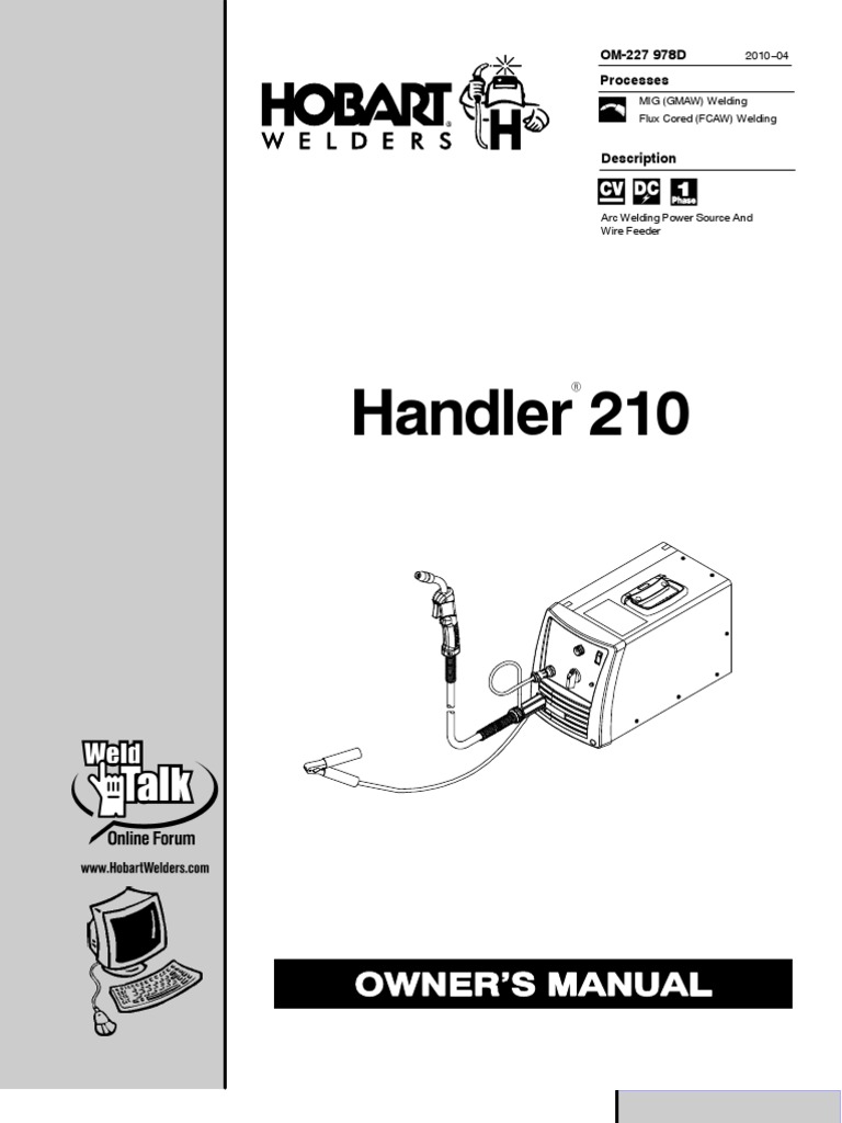 Hobart Handler 210 Manual Welding Electrical Wiring