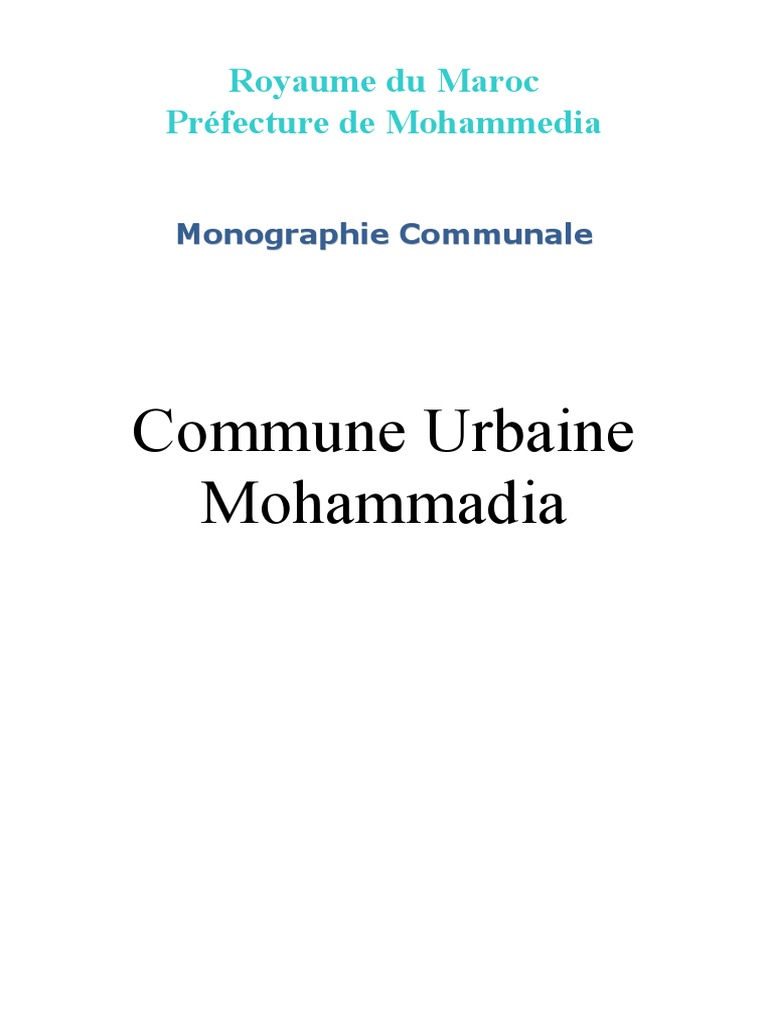 Monographie de la Commune de Mohammedia | PDF | Assainissement | Déchets