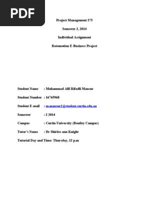 Project Management Assignment