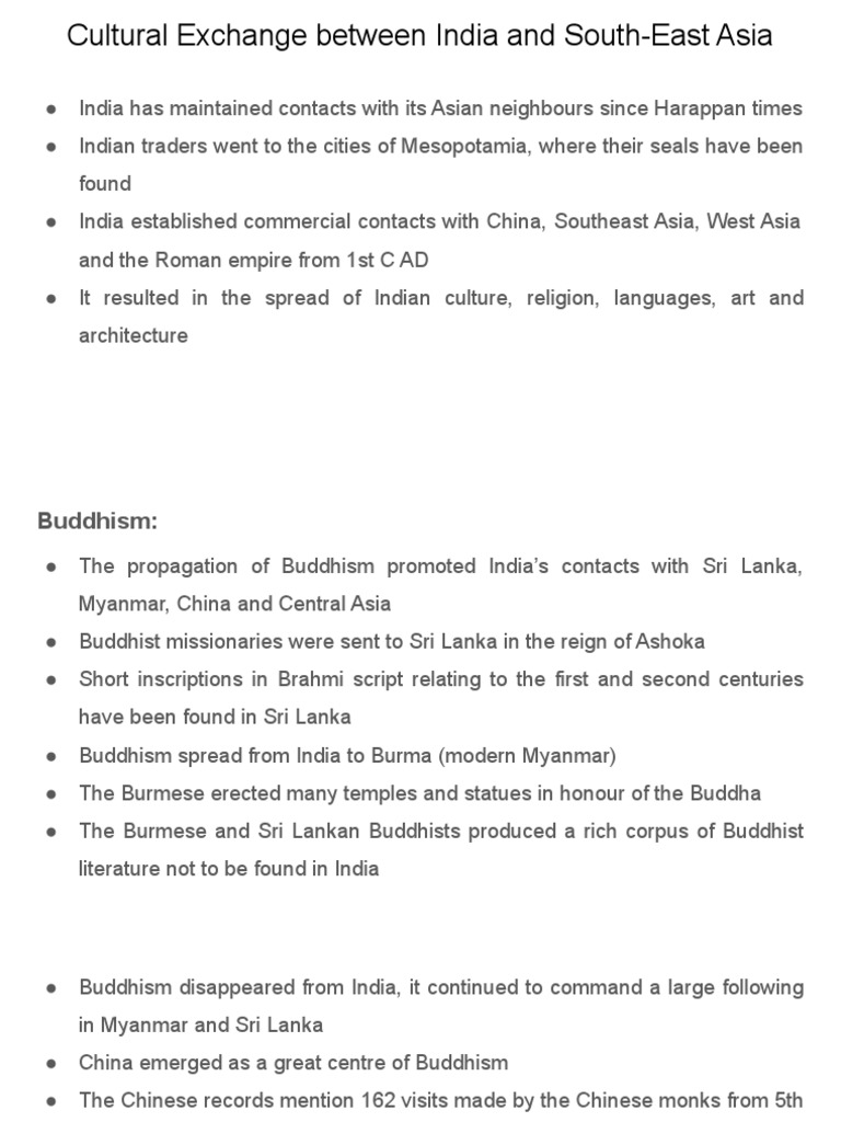 Cultural Exchange Between India and South-East Asia | PDF | Southeast ...