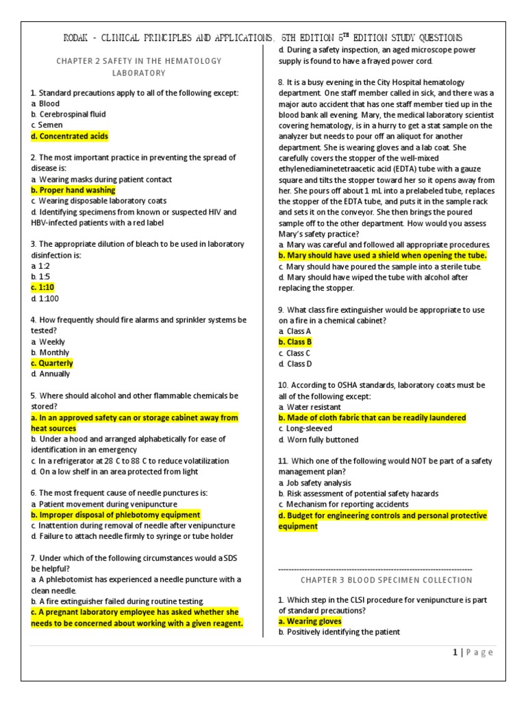 Hematology Laboratory Safety Practices | PDF | Red Blood Cell | Hemoglobin