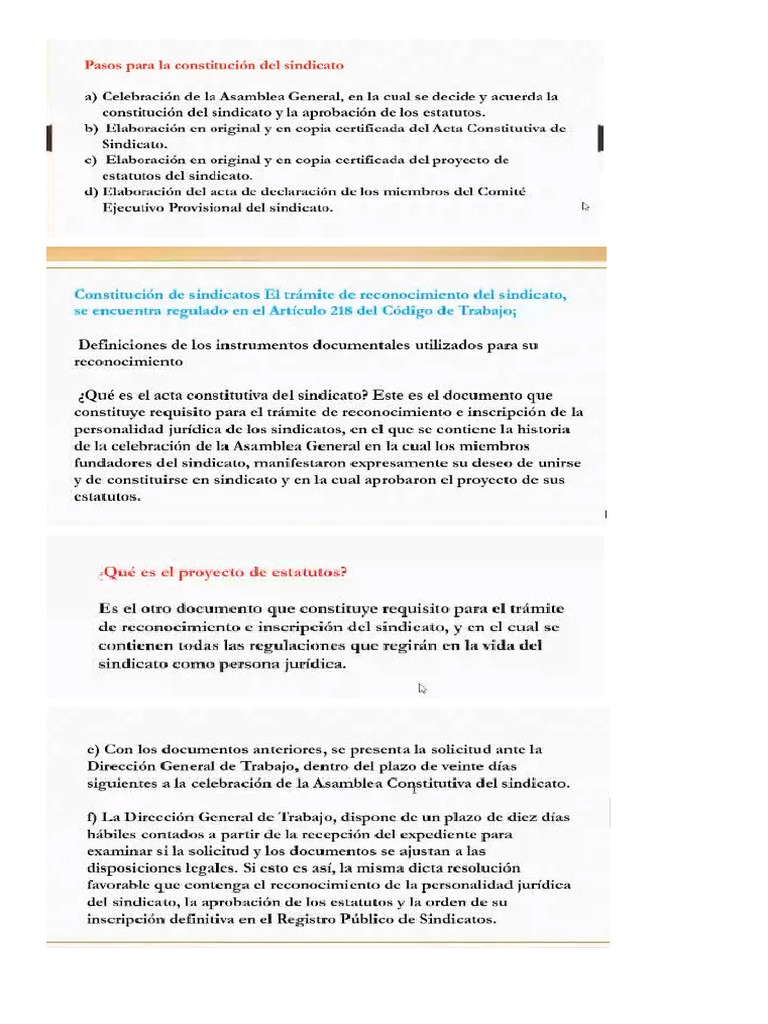 Pasos para Formar Sindicato | PDF