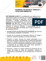 Politica de Seguridad, Salud en El Trabajo y Proteccion Ambiental - SWT Dragon