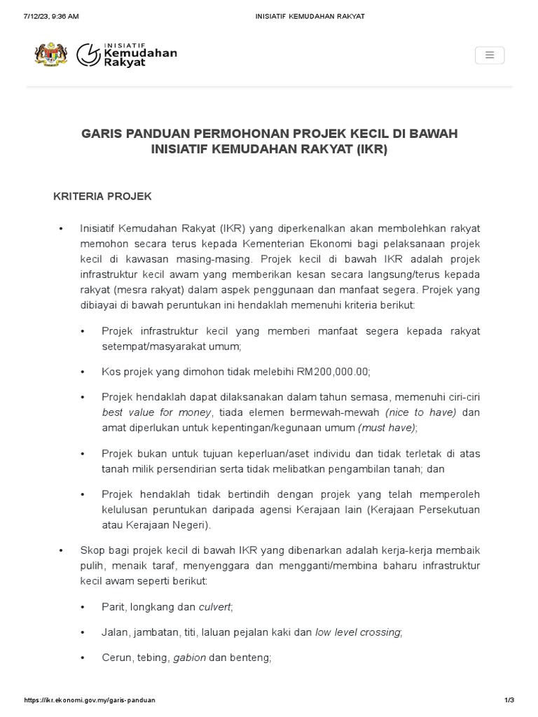 GP - Inisiatif Kemudahan Rakyat | PDF