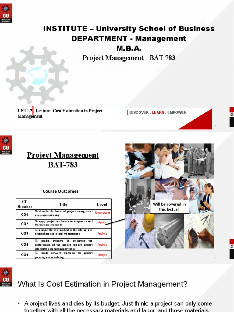 Cost Estimation and Budgeting in Projects | PDF | Project Management ...