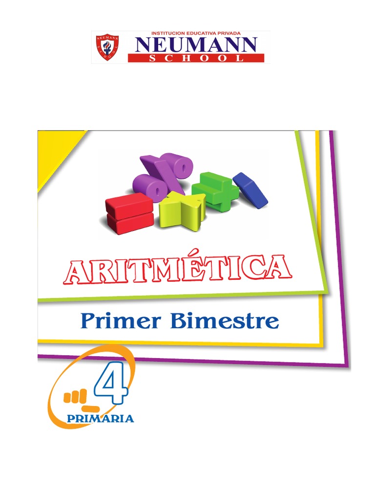 Aritmética para 4to de Primaria | PDF | Sustracción | Multiplicación