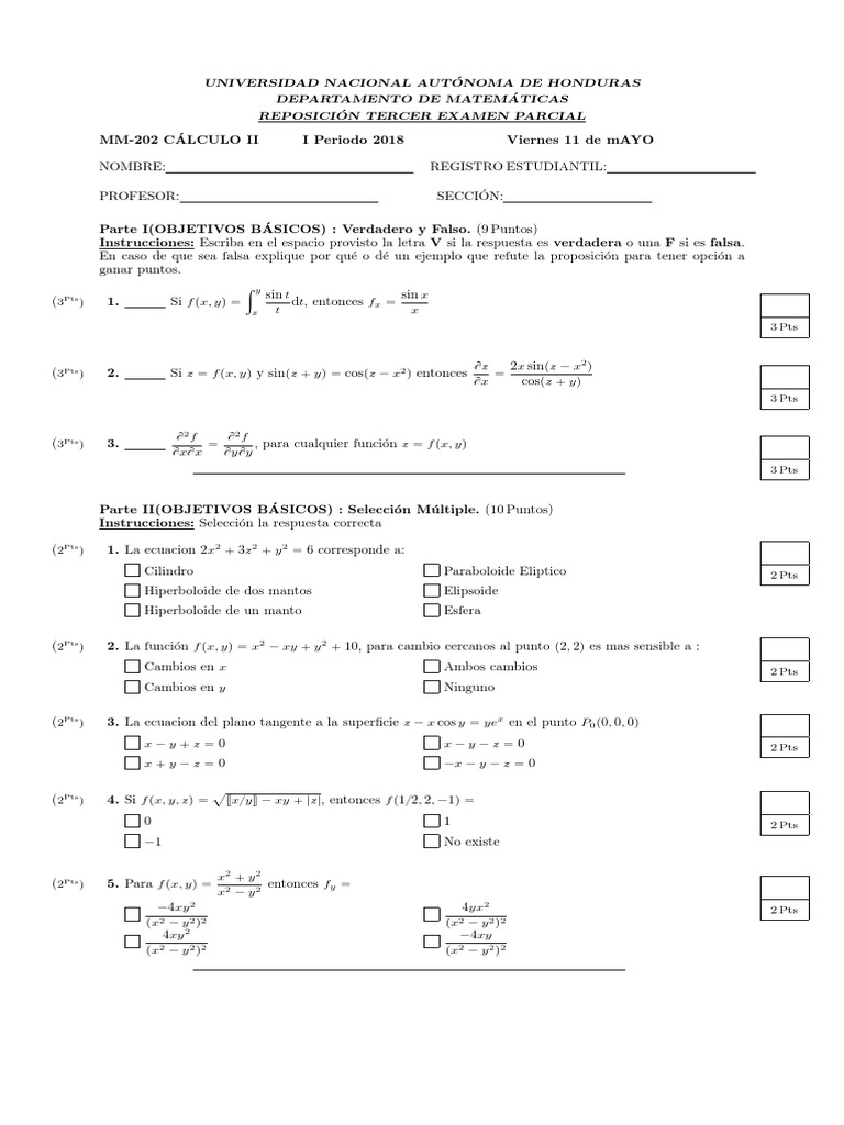 MM 202 Ex3 Rep 1per 2018 | PDF | Análisis matemático | Geometría