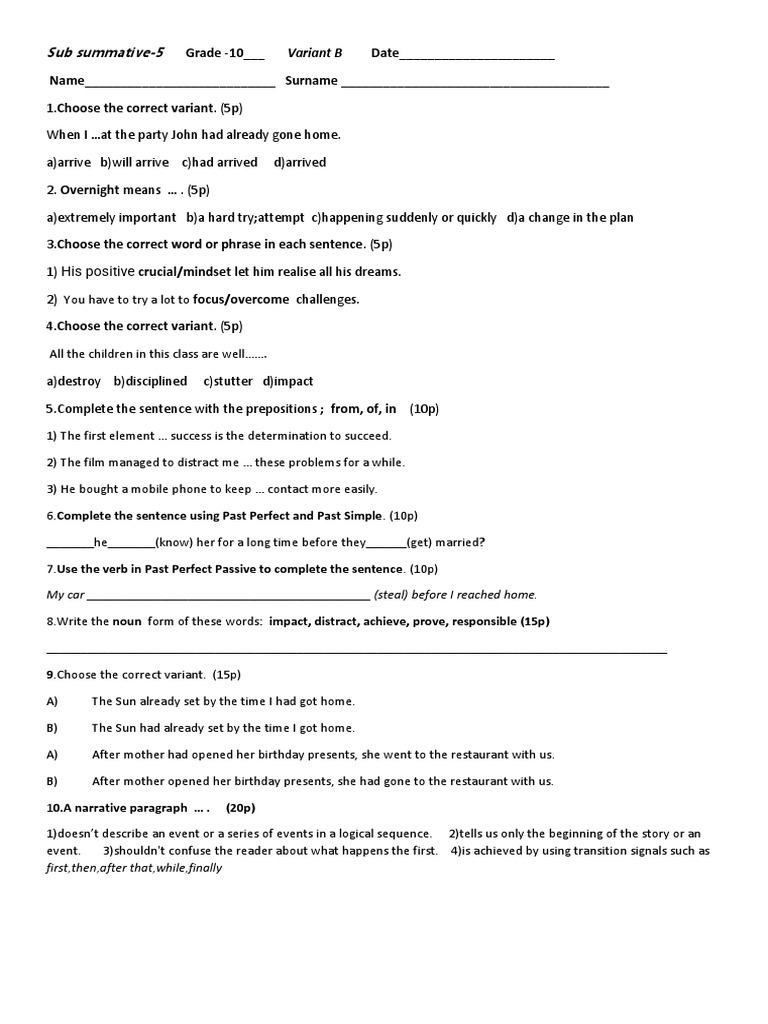 Grade 10 English Summative Assessment | PDF | Career & Growth ...