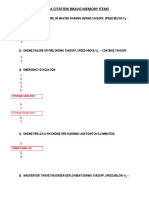 CESSNA CITATION BRAVO MEMORY ITEMS (Blank)