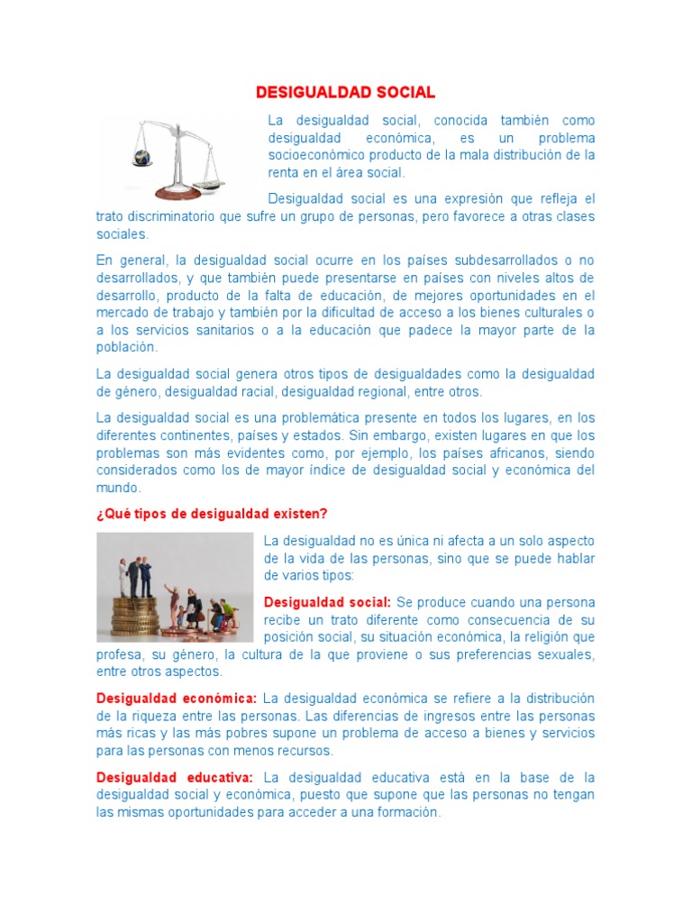 Desigualdad Social | PDF | Desigualdad social | Discriminación y ...