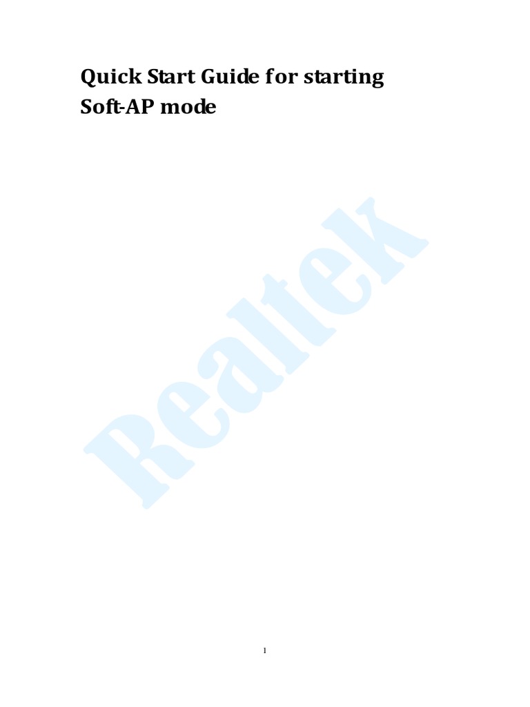 Soft-AP Mode Quick Start Guide | PDF | Device Driver | Computer Networking