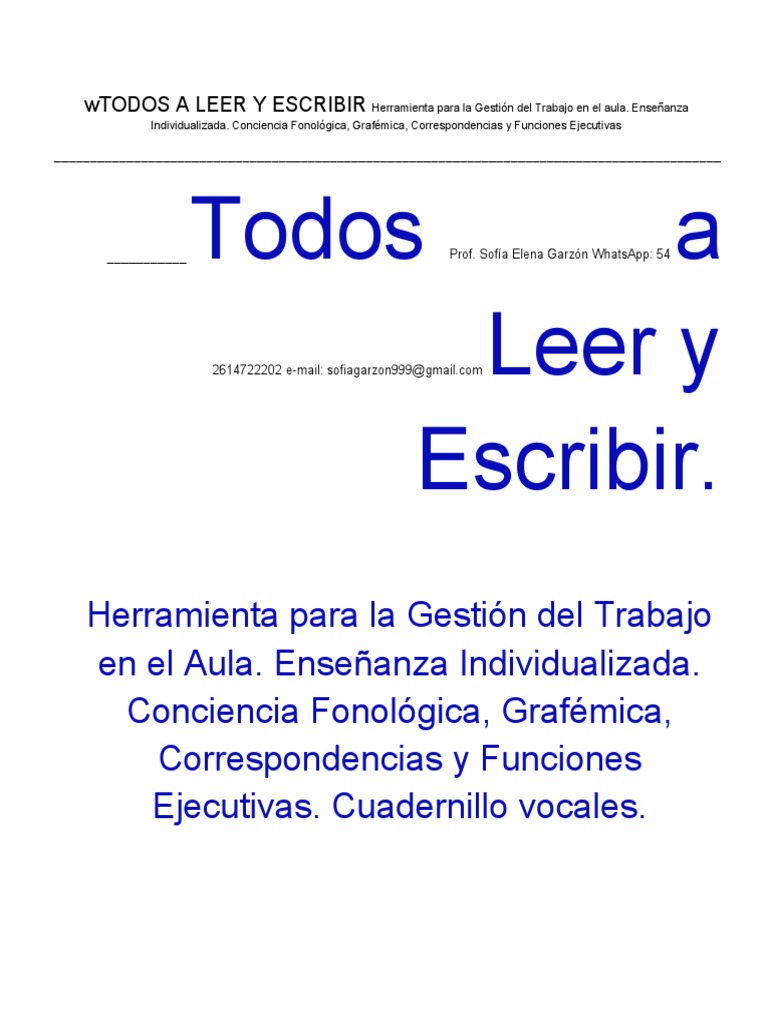 Herramienta de Lectoescritura Escolar | PDF | Sílaba | Escritura
