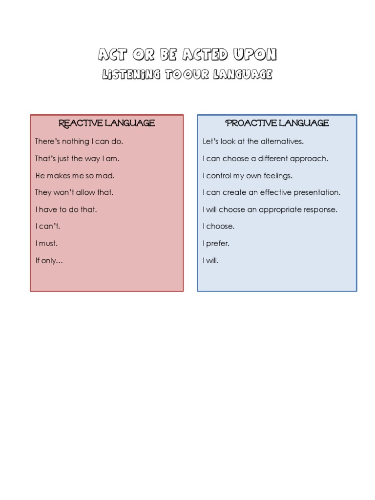 Proactive Language PDF