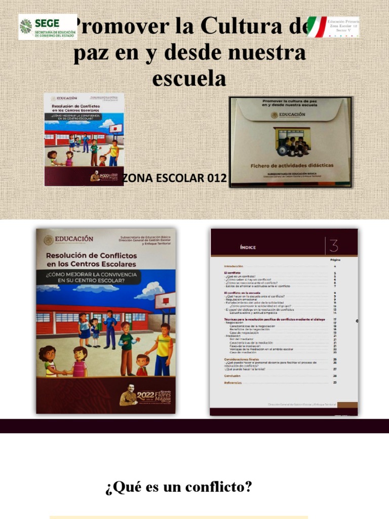 Promoviendo la Cultura de Paz Escolar | PDF | Mediación | Aprendizaje