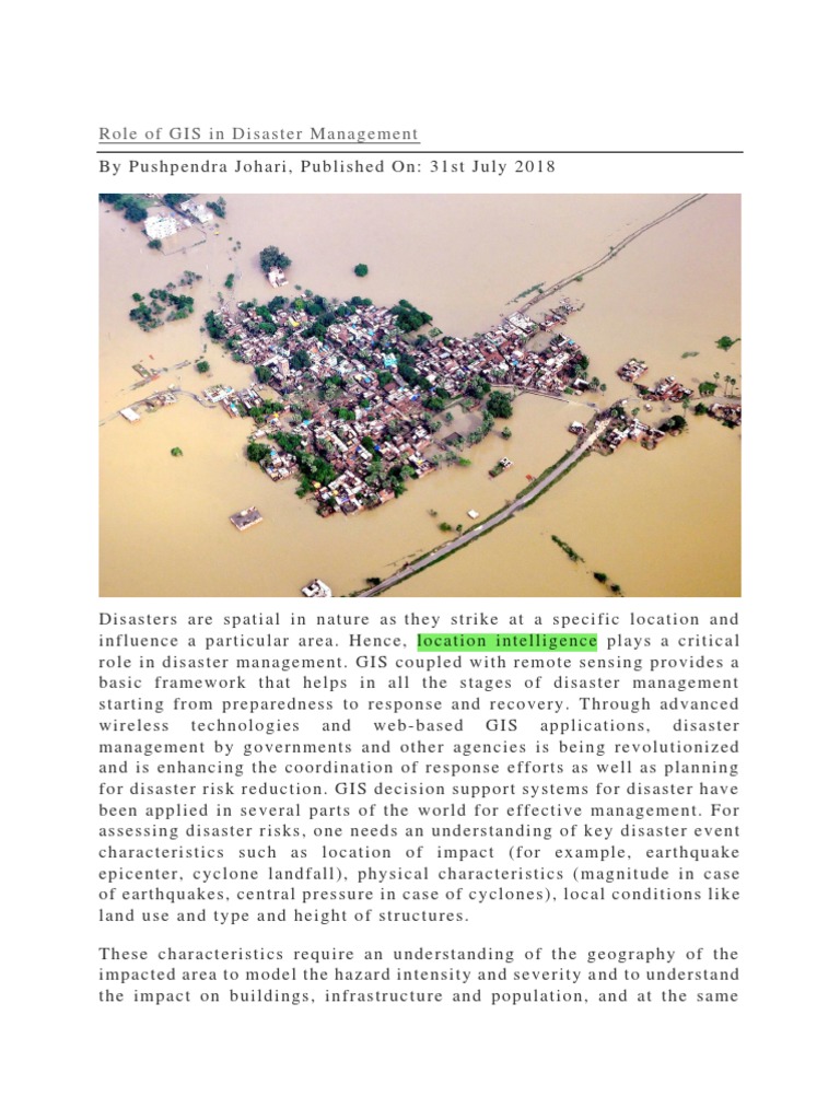 GIS Applications in Disaster Management | PDF | Applied And ...
