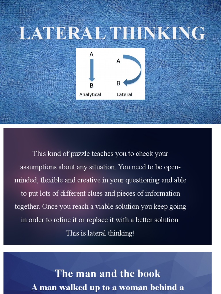 Lateral Thinking Puzzles Explained | PDF