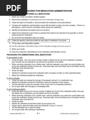 B Procedures for Medication Administration Handout 3 2