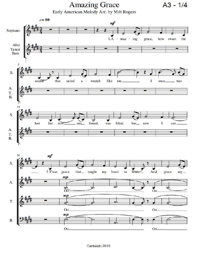 A3 - Amazing Grace | PDF