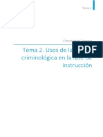 Tema 2 Uso de Las Pericias Criminológicas en La Fase de Instrucción