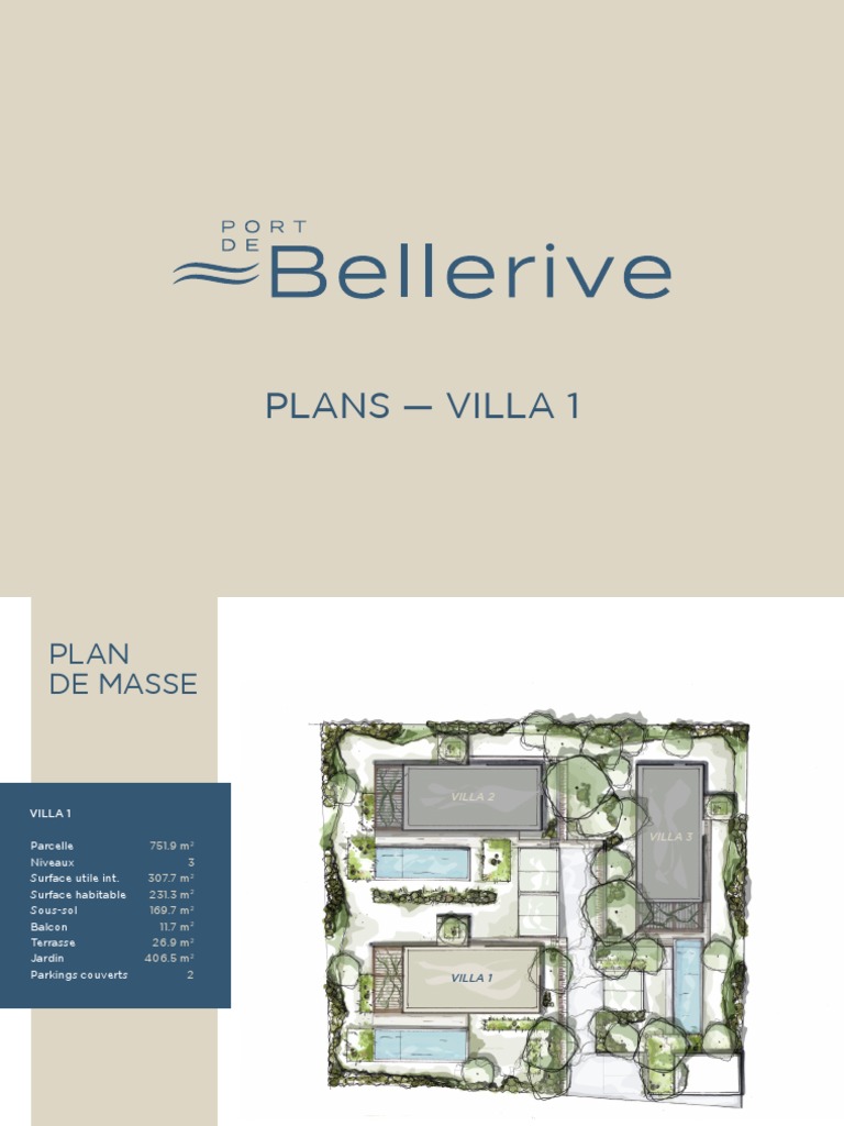 Plans détaillés de la Villa 1 | PDF