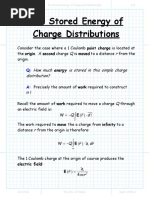 The Stored Energy of Charge Distributions