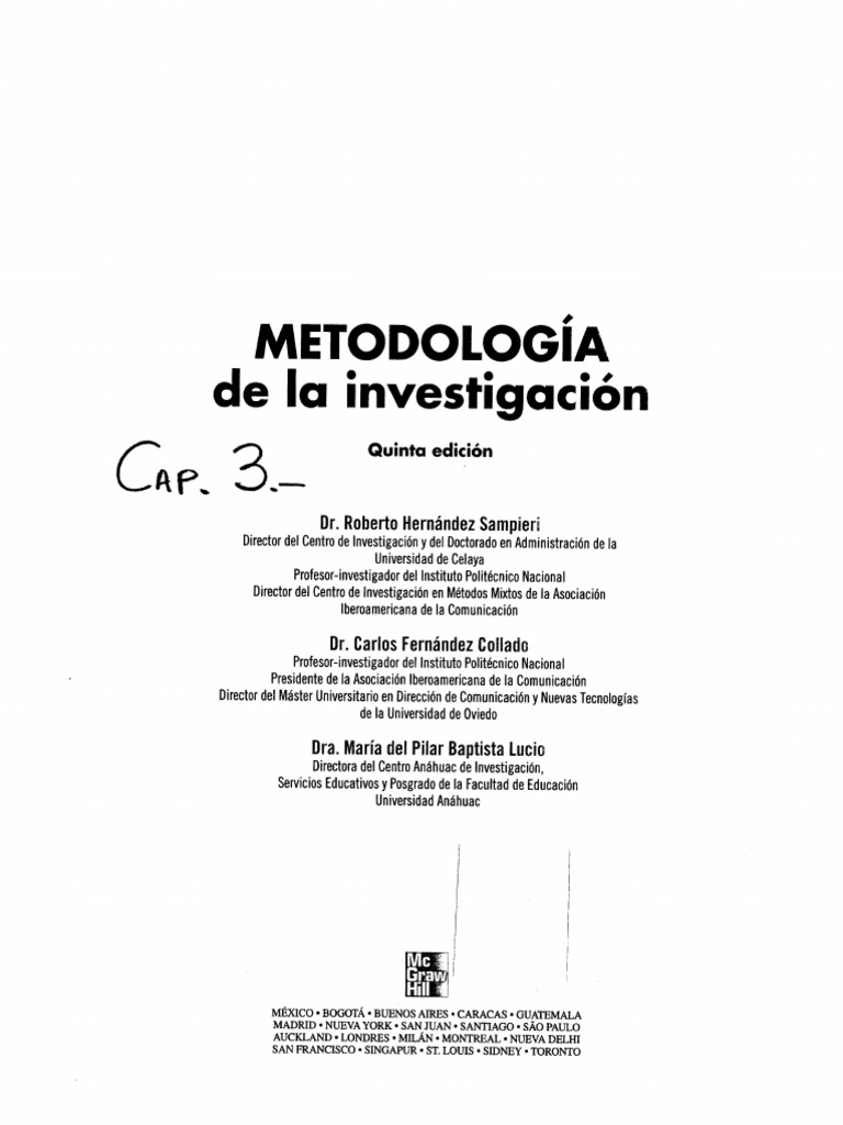 Hernandez, Fernandez y Baptista - Metodologia de La Investigacion - Cap ...