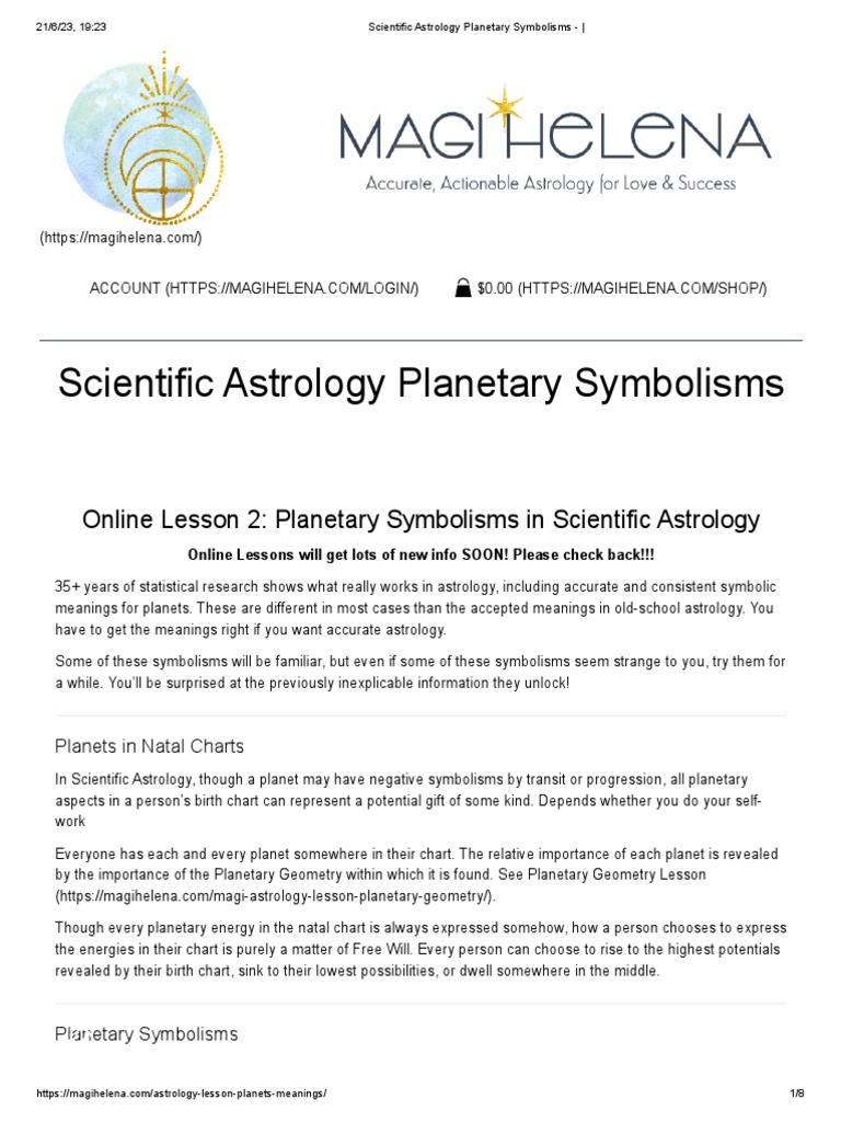 Scientific Astrology Planetary Symbolisms | PDF | Planets In Astrology ...