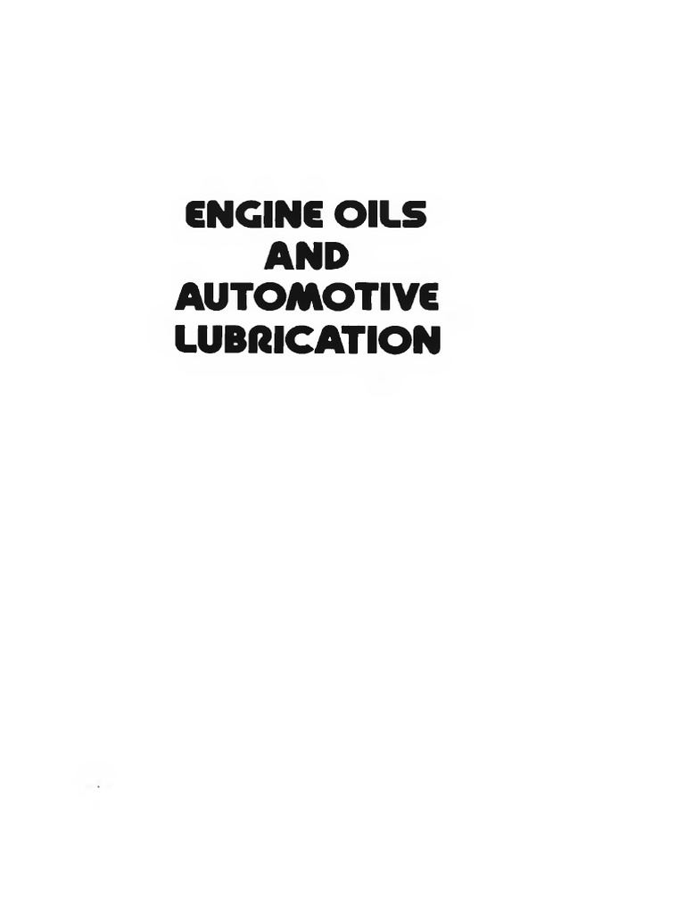 Engine Oils and Automotive Lubrication | PDF | Motor Oil | Lubricant