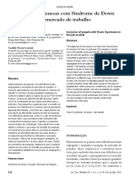 Inclusão de Pessoas Com Síndrome de Down No Mercado de Trabalho