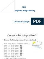 Lecture 9 Arrays I