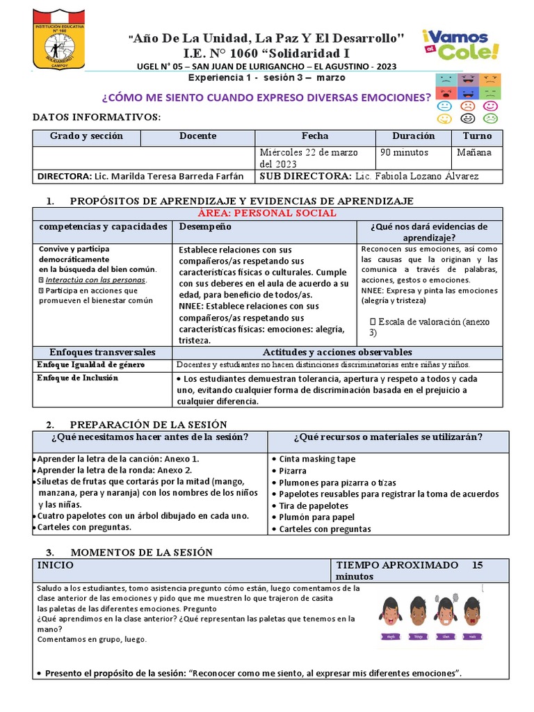 Reconocimiento de Emociones en Aula | PDF | Las emociones | Aprendizaje