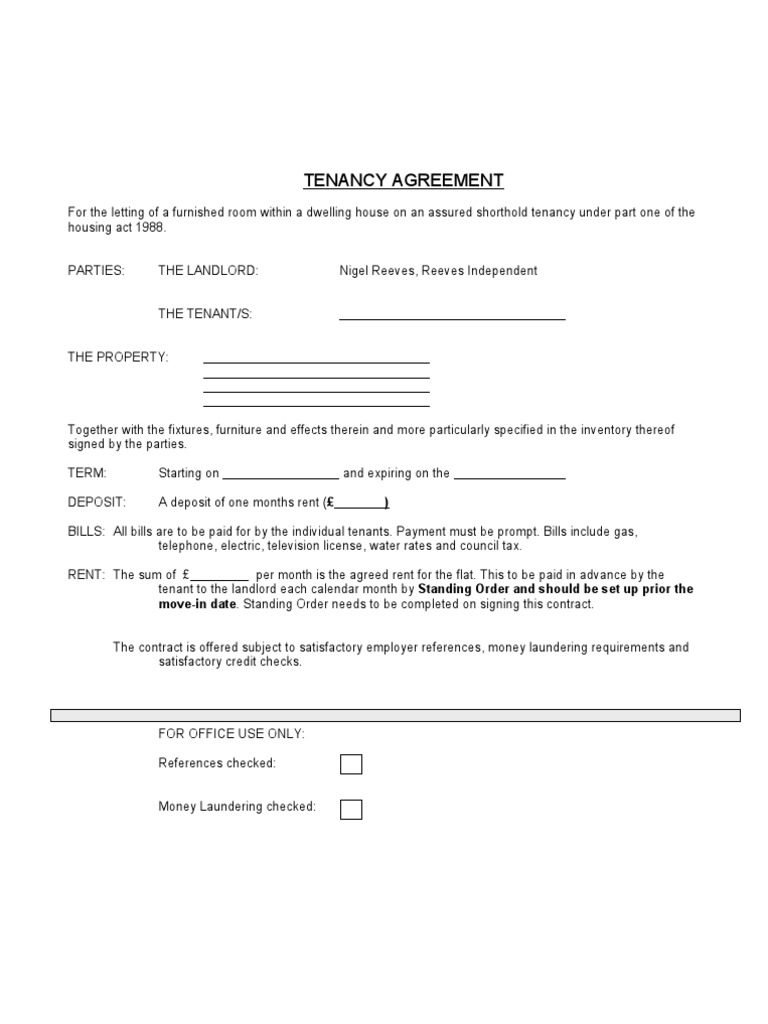 Tenancy Agreement Full Vershion | PDF | Leasehold Estate | Landlord