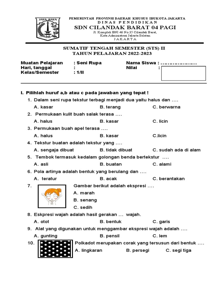 25 Soal Seni Rupa Kelas 6 Lengkap Kunci Jawaban