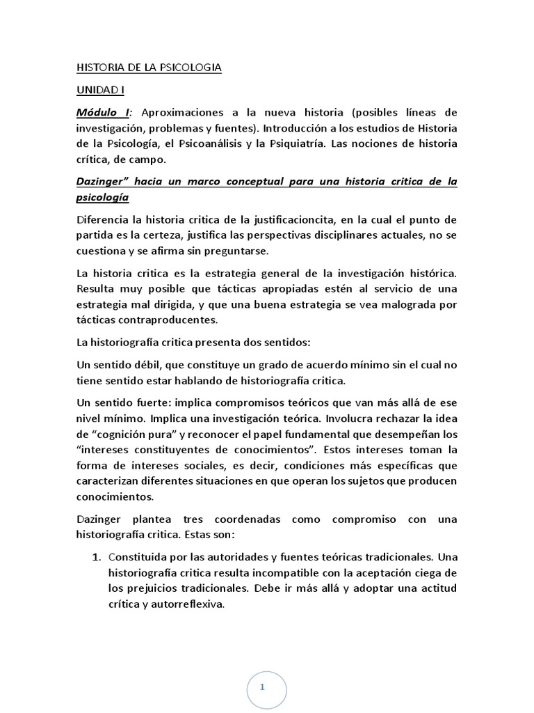Historia De La Psicologia Resumen Pdf