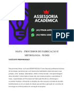 Mapa - Processos de Fabricação Mecânica e Metrologia - 53 2023