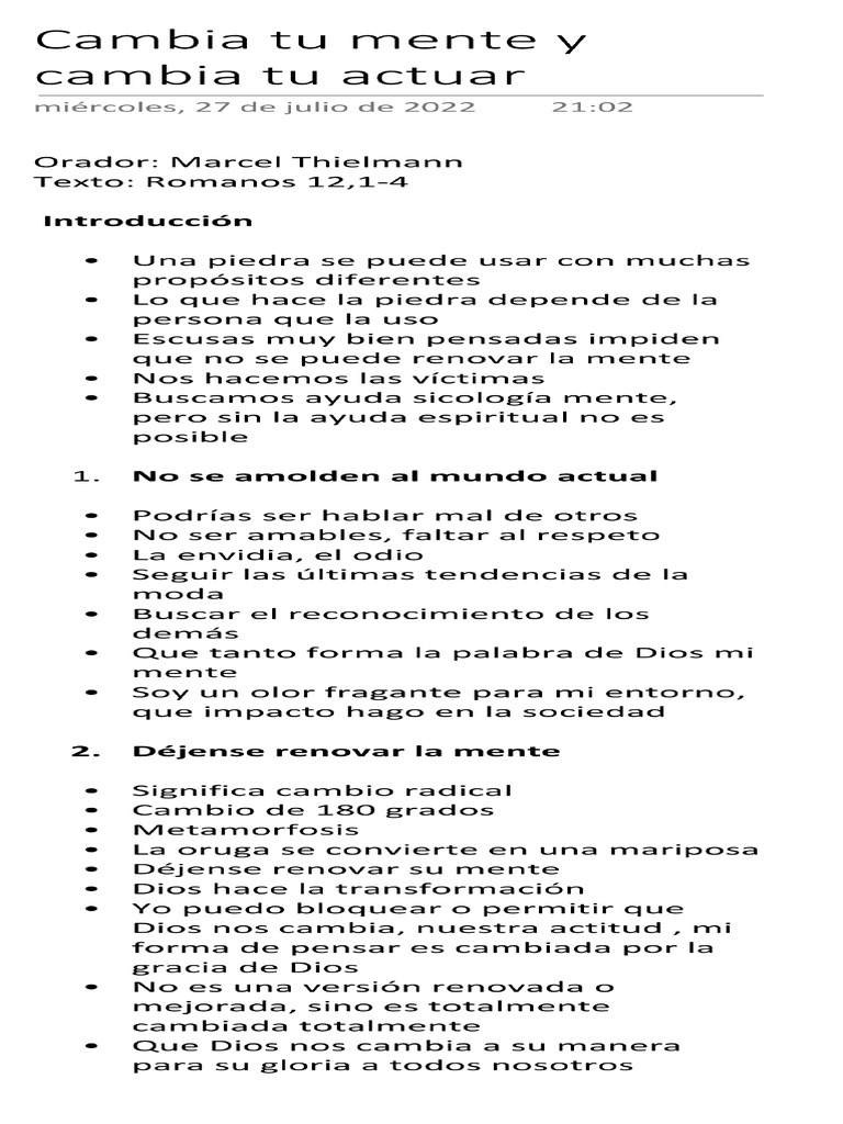 Cambia Tu Mente y Cambia Tu Act | PDF
