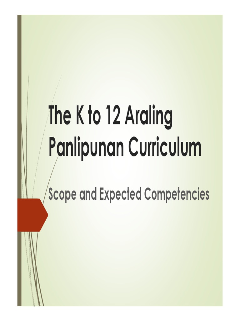 02 W Reyes K 12 Araling Panlipunan Curriculum PDF Curriculum