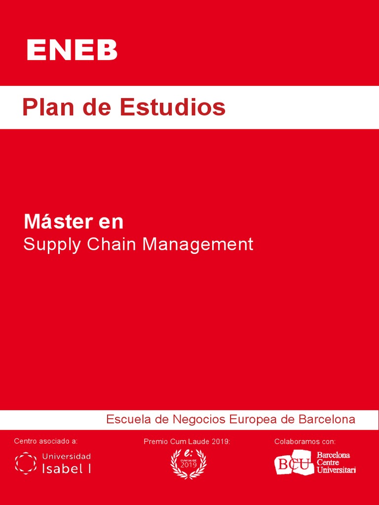 Máster en Supply Chain Management ENEB | PDF | Gestión de la cadena de ...