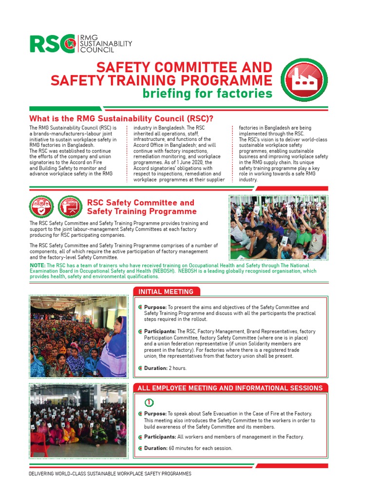 RSC SCST Programme Briefing For Factories en | PDF | Occupational ...